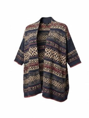 New chaps cardigan flowy oversized boho open sweater 90s Y2K western‎ pattern L